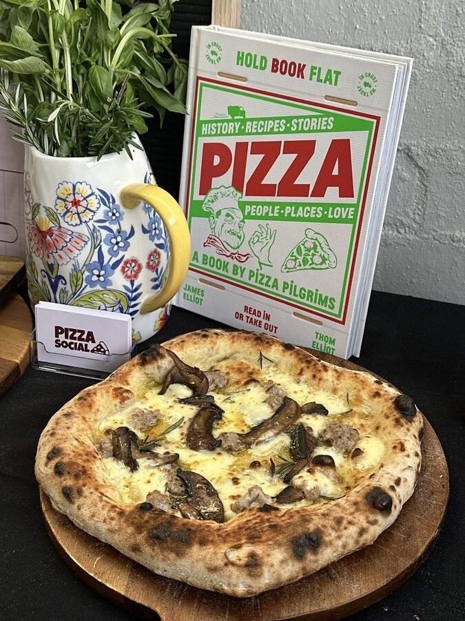 Mushroom pizza fresh from the Gozney oven